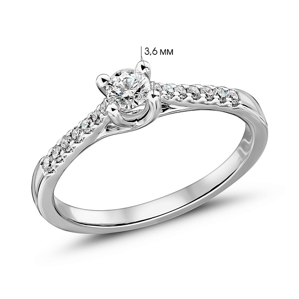 Золотое кольцо с бриллиантами (арт. К341357020б) – изображение 4