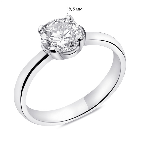Серебряное кольцо с фианитом (арт. 7501/5043) – изображение 2