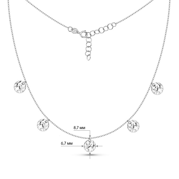 Колье из белого золота Монеты с подвесками (арт. 352613б) – изображение 4