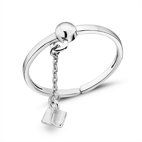 Серебряное кольцо с подвеской (арт. 7501/680кп) – изображение 1