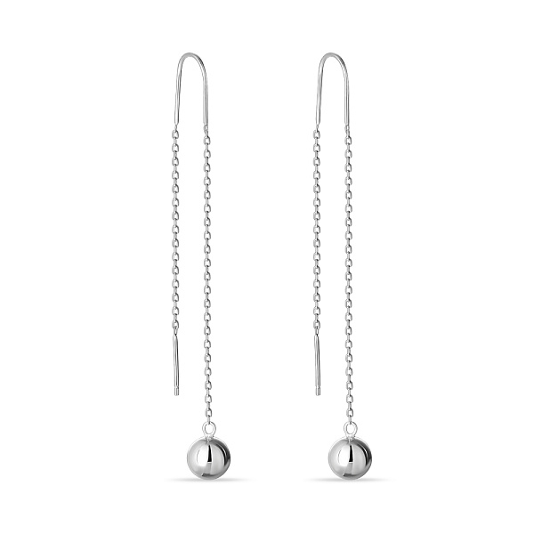 Серебряные серьги-протяжки «Шарики» (арт. 7502/3890) – изображение 1