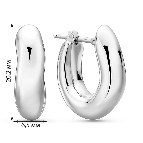 Серьги-кольца из белого золота Francelli (арт. 1091879/15б) – изображение 4