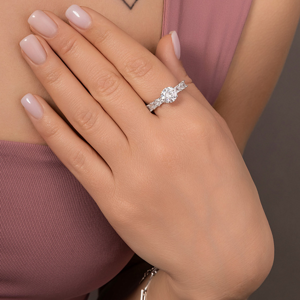 Массивное серебряное кольцо с фианитами (арт. 7501/8808) – изображение 2