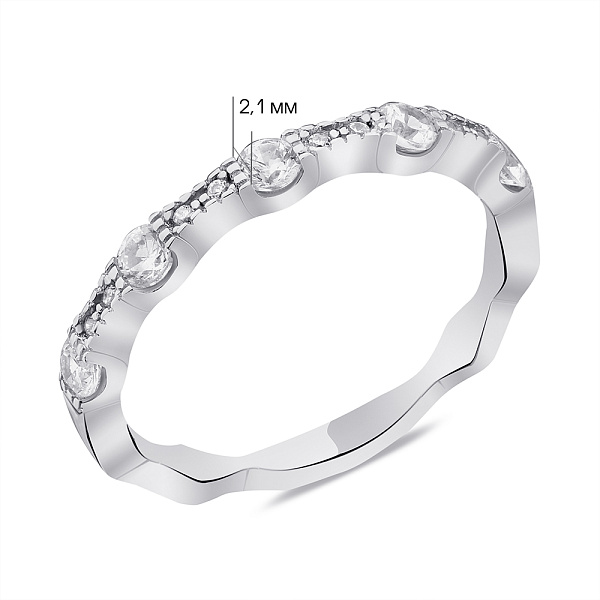 Серебряное кольцо с дорожкой из фианитов (арт. 7501/6109) – изображение 2