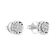 Фото Серьги пусеты из белого золота с бриллиантами (арт. Т011744010б)