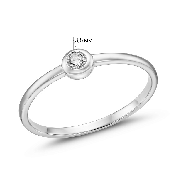 Кольцо из белого золота с бриллиантом (арт. К011295005б) – изображение 3
