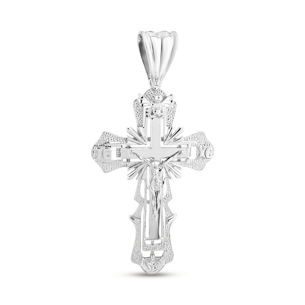 Крестик из белого золота (арт. 501522бб) – изображение 1