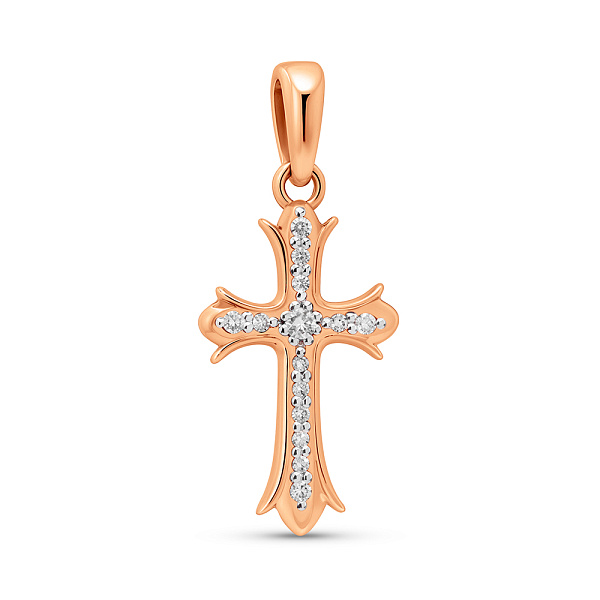 Крестик из золота с бриллиантами (арт. П011544005) – изображение 1