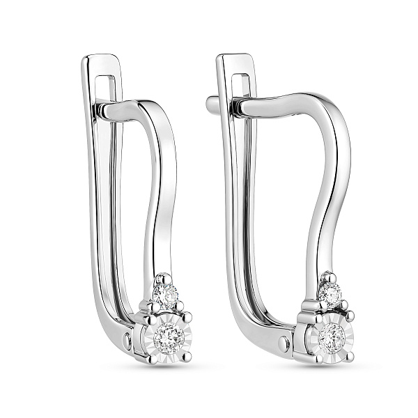 Серьги из белого золота с бриллиантами (арт. С011705005б) – изображение 1