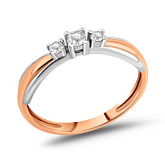 Фото Золотое кольцо с бриллиантами (арт. К011041010)