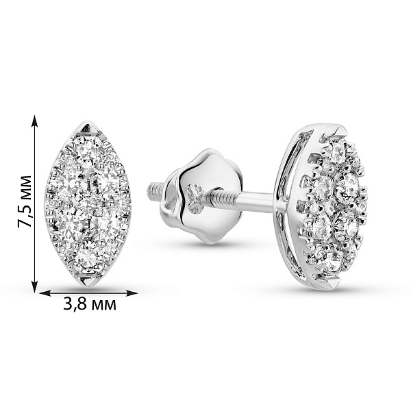 Золотые серьги-пусеты с бриллиантами (арт. С341607030б) – изображение 2