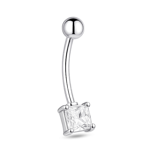 Серебряная серьга-пирсинг с фианитом (арт. 7512/052) – изображение 1