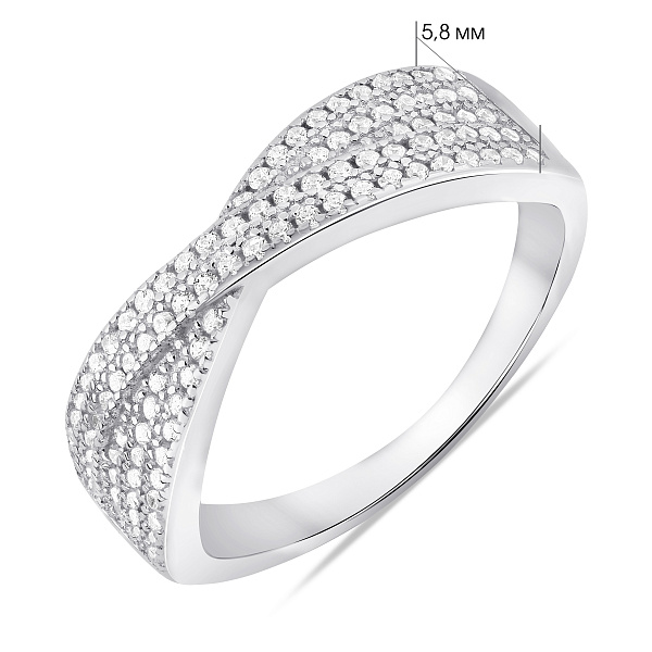 Серебряное кольцо с дорожкой из фианитов (арт. 7501/8659) – изображение 3