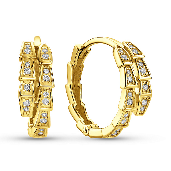 Сережки Змея из желтого золота (арт. 111383ж) – изображение 1