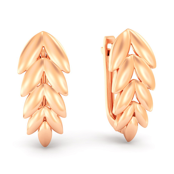 Серьги из красного золота Колосок (арт. 111282) – изображение 1