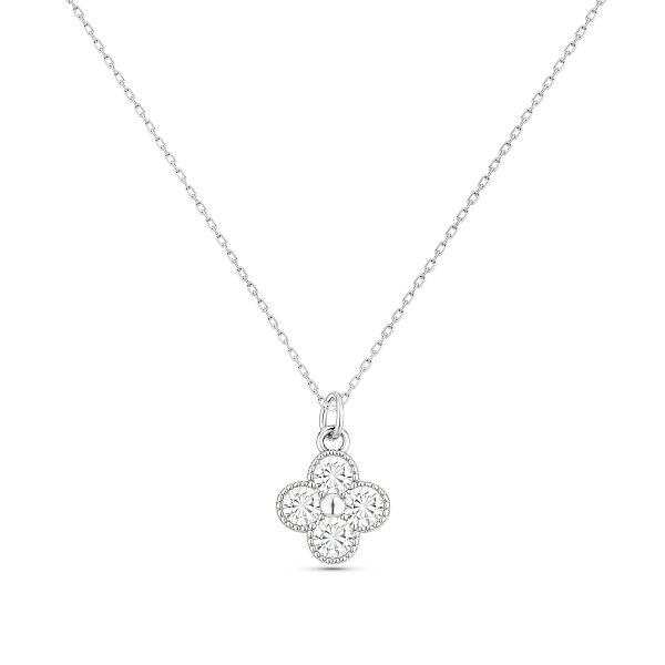 Серебряное колье Клевер с фианитами (арт. 7507/2489/7) – изображение 1