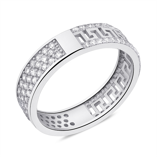 Двухстороннее кольцо из серебра (арт. 7501/КК2Ф/2057-17) – изображение 1
