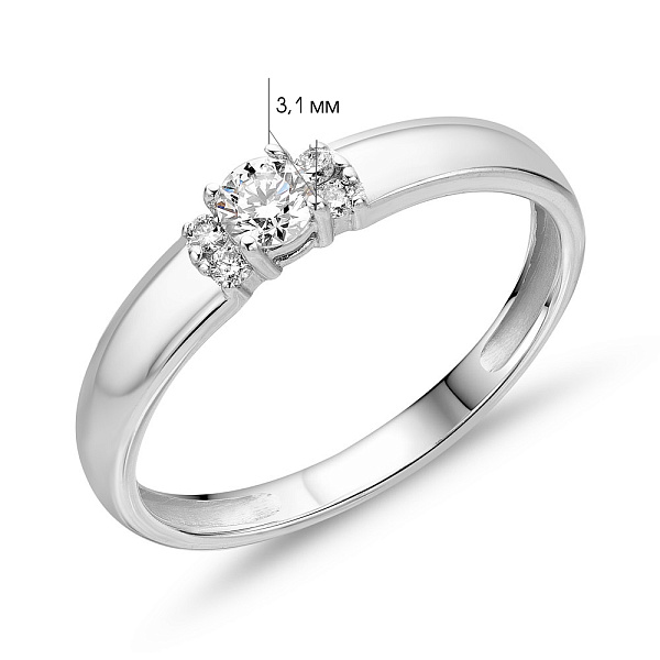Кольцо из белого золота с бриллиантами (арт. 1191398202) – изображение 2