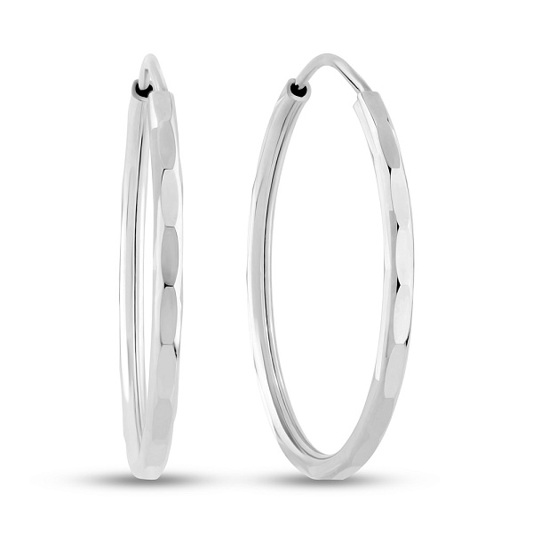 Серьги-кольца из белого золота (арт. 121902/20б) – изображение 1