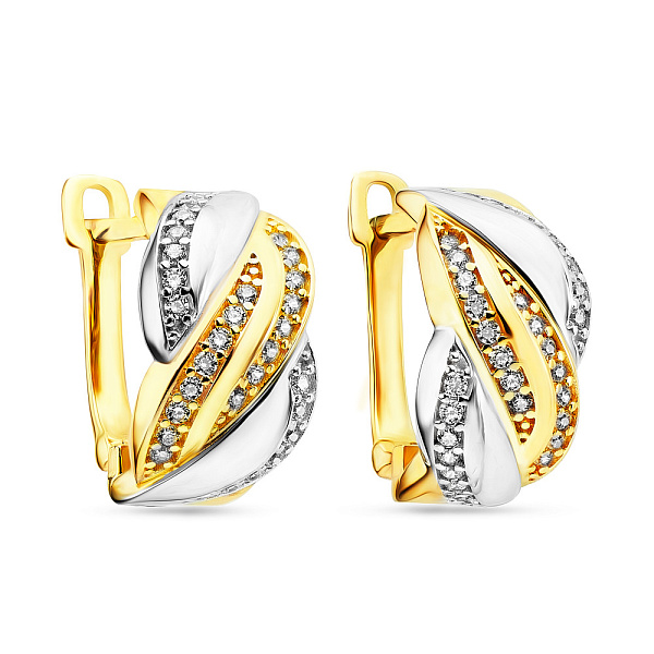 Золотые серьги с фианитами (арт. 106806ж) – изображение 1