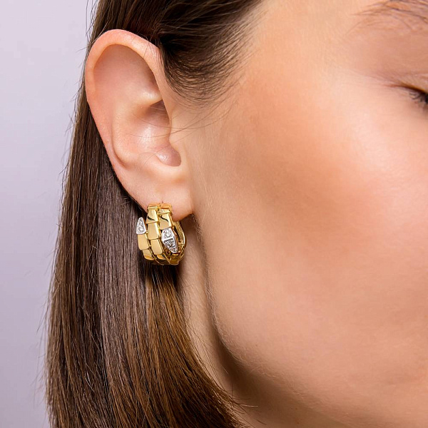 Серьги из желтого золота с фианитами (арт. 1091349ж) – изображение 2