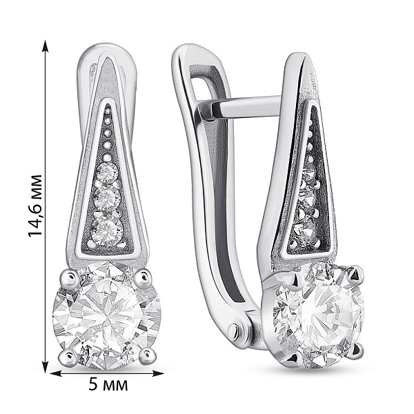 Серебряные серьги с фианитами (арт. 7502/1547С) – изображение 5