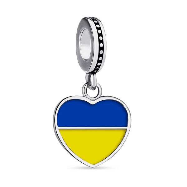 Серебряный патриотический шарм с эмалью (арт. 7903/3642есж) – изображение 1