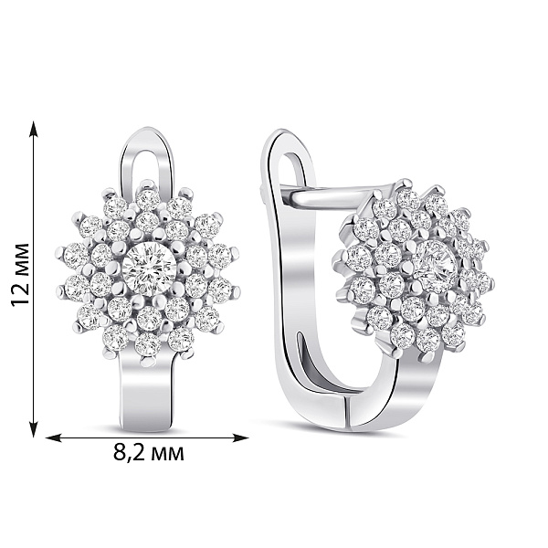 Серьги из серебра с фианитами (арт. 7502/9973) – изображение 2