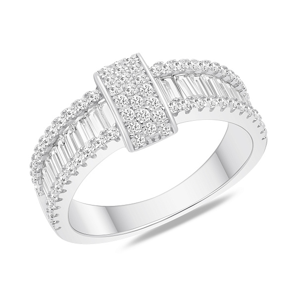 Серебряное широкое кольцо с фианитами (арт. 7501/8449) – изображение 1