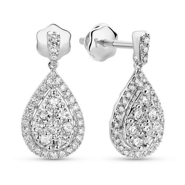 Золотые серьги с бриллиантами (арт. С341452060б) – изображение 1