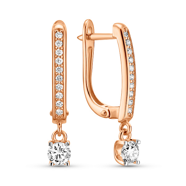 Серьги из красного золота с бриллиантами (арт. 2192168201) – изображение 1