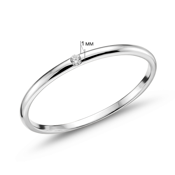 Золотое кольцо с бриллиантом (арт. К011708б) – изображение 2