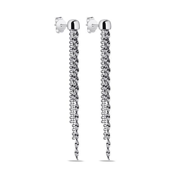 Серебряные серьги-подвески без камней (арт. 7518/6789) – изображение 1