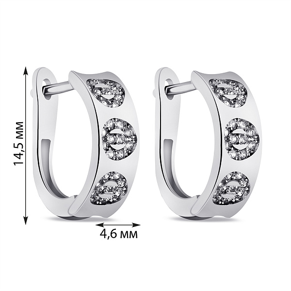 Сережки зі срібла з фіанітами (арт. 7502/9389) – зображення 2