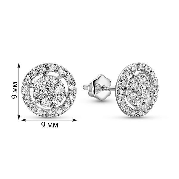 Золотые серьги пусеты с бриллиантами (арт. С341588050б) – изображение 4