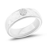 Каблучка з кераміки і золота з діамантами (арт. К011229005бба)