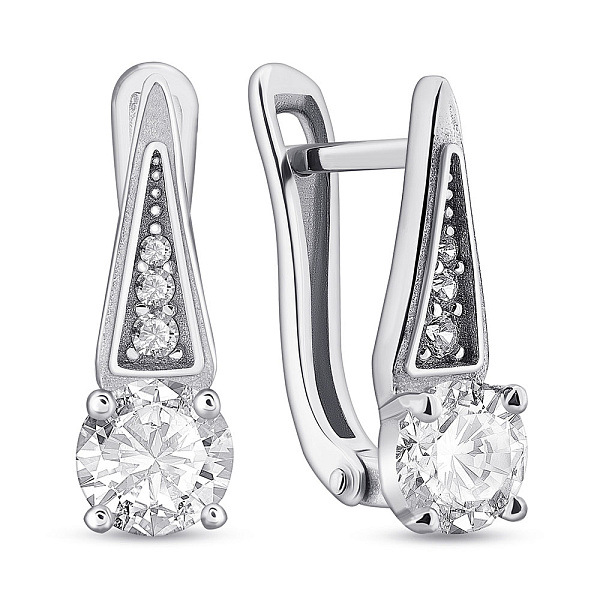 Серебряные серьги с фианитами (арт. 7502/1547С) – изображение 1