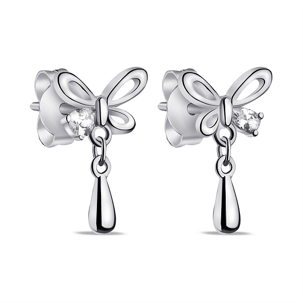 Серебряные серьги Бабочки с фианитами (арт. 7518/6846) – изображение 1