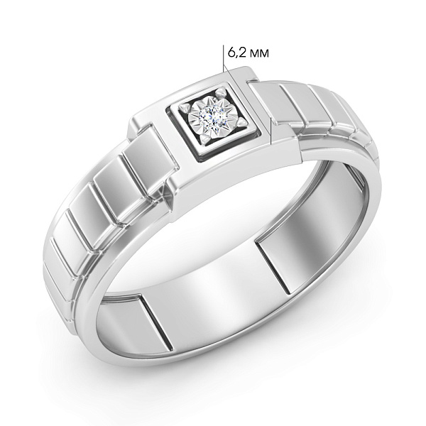 Золотая печатка с бриллиантом (арт. К170085б) – изображение 2