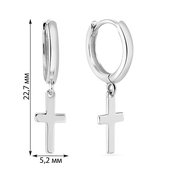 Серебряные серьги-крестики с подвесками (арт. 7502/4600/10) – изображение 2