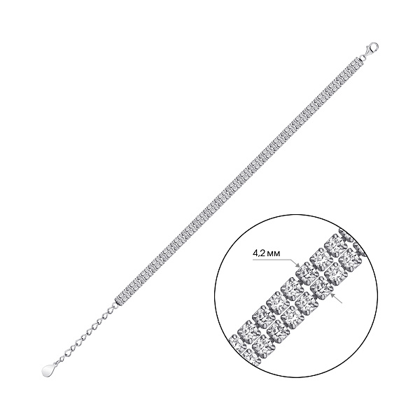 Серебряный браслет с фианитами (арт. 7509/3752) – изображение 5