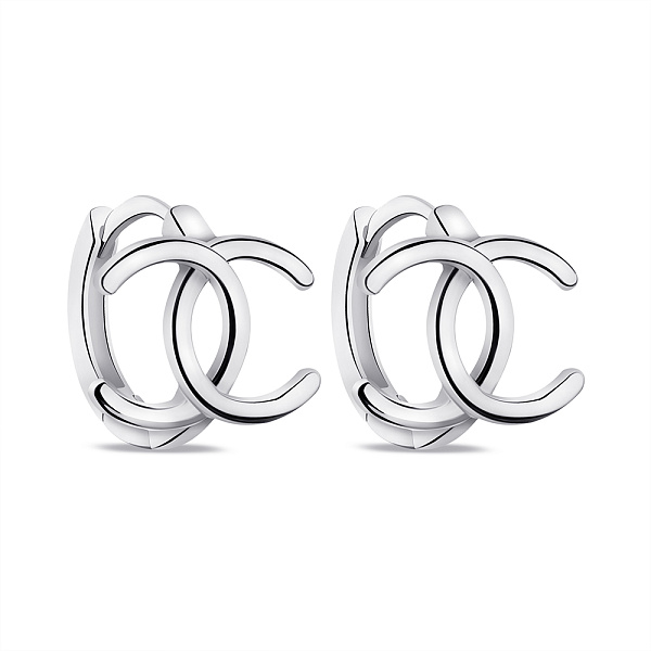 Серебряные серьги-кольца без камней (арт. 7502/9262/10) – изображение 1