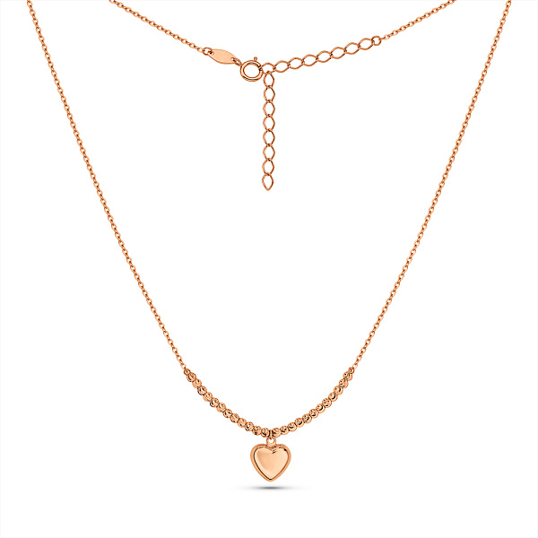 Золотое колье Сердце без камней (арт. 352974) – изображение 2