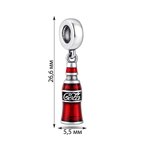 Срібний підвіс-шарм Cola (арт. 7903/4588ек) – зображення 2