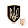 Золотой значок Герб Украины-Трезубец с эмалью (арт. 360193ч) – изображение 1