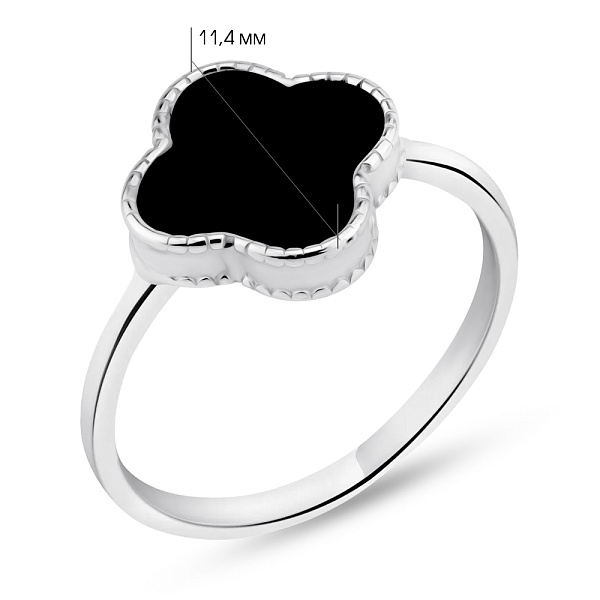 Серебряное кольцо с ониксом (арт. 7501/610/10окп) – изображение 2