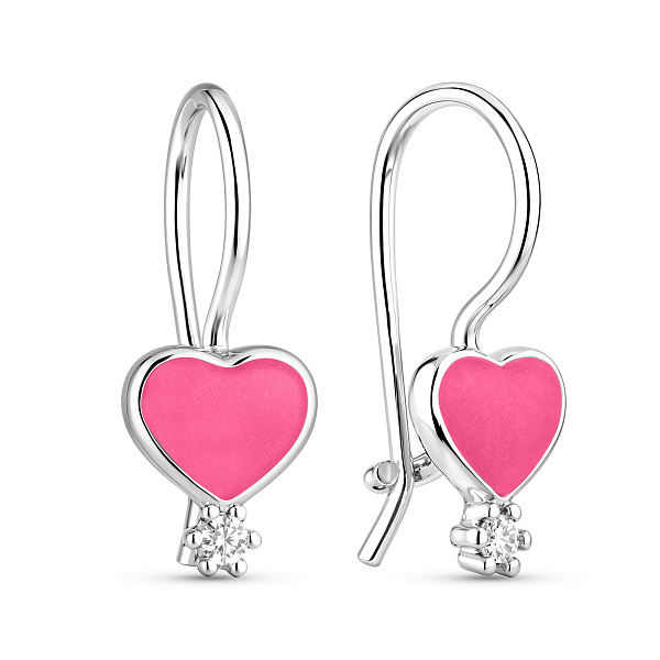Серебряные детские серьги с фианитом (арт. 7502/2731ер) – изображение 1