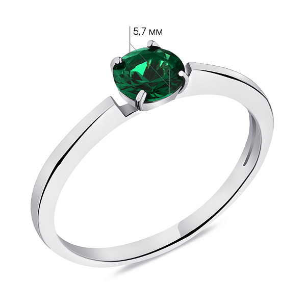 Серебряное кольцо с изумрудом (арт. 7501/574Измкп) – изображение 2