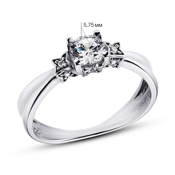 Серебряное кольцо с фианитами (арт. 7501/1982р) – изображение 2