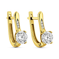 Сережки з жовтого золота з фіанітами (арт. 113500ж)